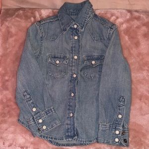 Toddler girl Polo denim button up